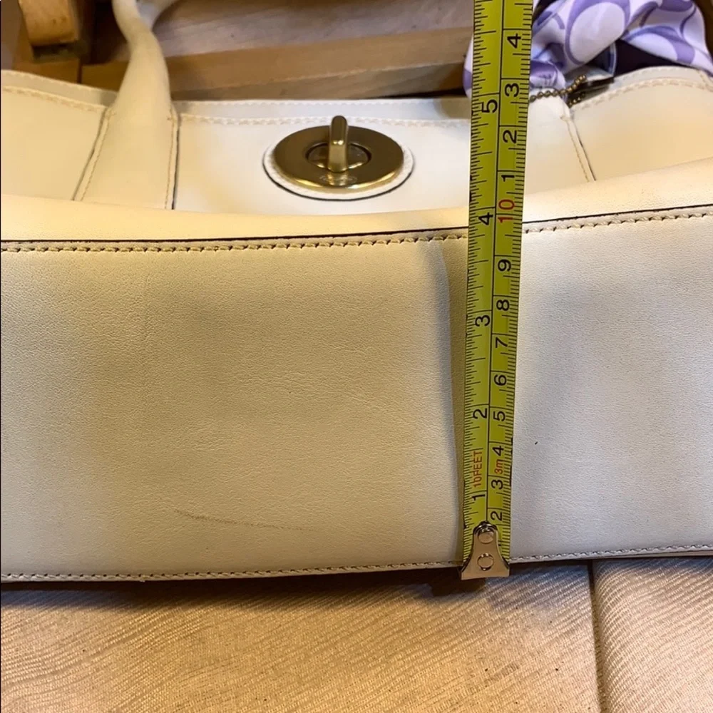 Coach leather satchel w/twilly practically new